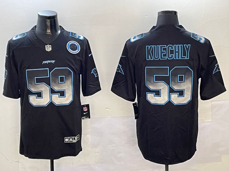 Men Carolina Panthers #59 Kuechly Black Nike Smoke Fashion 2024 Limited NFL Jersey style 1->carolina panthers->NFL Jersey
